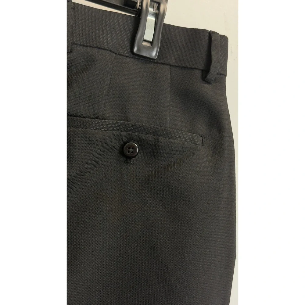 JF J.Ferrar Mens Black Dress Pants Flat Front Trousers 34x34 Modern Fit